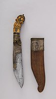 A particularly wide-bladed piha kaetta, with an ivory handle