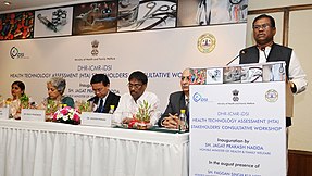 HTA conference and workshop Faggan Singh Kulaste addressing at the inauguration of the DHR-ICMR- iDSI International Workshop on "Health Technology Assessment-Awareness and Topic Selection", in New Delhi.jpg