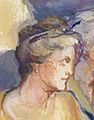 Detail of Henrietta Preface Cozens from Four women in wicker armchairs by Violet Oakley