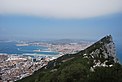 Blick vom Felsen von Gibraltar zum spanischen Festland