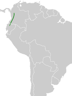 Distribución geográfica del tororoí pechiamarillo.