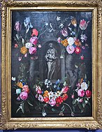 聖母子が描かれた花環図 エラスムス・クエリヌス2世と共作