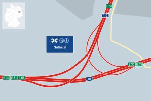 Übersichtskarte Autobahndreieck Nuthetal