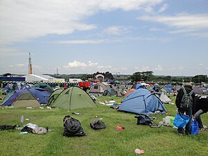 The mess at the campsite on the Monday after t...