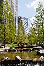 raised serpentine water channel at Jubilee Park Jubilee Park, Canary Wharf - geograph.org.uk - 2924487.jpg