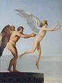 Dedalo incita il figlio al volo, dipinto da Charles Paul Landon (1799; Musée des Beaux-Arts et de la Dentelle ad Alençon).