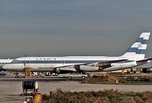 Convair 880 (AN-BIA) de LANICA en el Aeropuerto Internacional de Miami (1976)