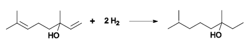 芳樟醇氫化生成四氫芳樟醇