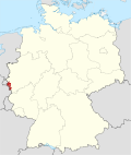 Kart som viser Byregion Aachens beliggenhet i Tyskland