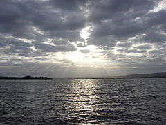 Utsikt over Lough Derg vestover mot Scariff fra Parker Point i Tipperary