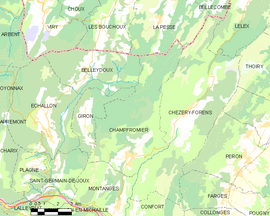 Mapa obce Champfromier