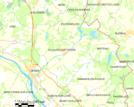 Mapa obce Ouzouer-sur-Trézée