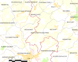 Mapa obce Saint-Quentin-des-Prés