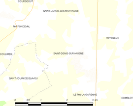 Mapa obce Saint-Denis-sur-Huisne