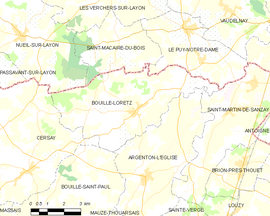 Mapa obce Bouillé-Loretz