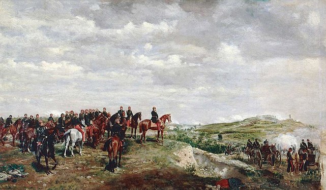 Napoleón III en la Batalla de Solferino, 1863.