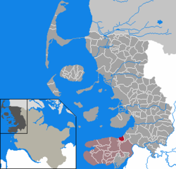 Elhelyezkedése Schleswig-Holstein térképén