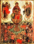 Mutter Gottes der lebenspendenden Quelle, russische Ikone, 17. Jahrhundert
