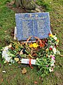 Peebles Witch Trial memorial in Tweed Green, Peebles.