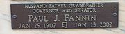 Crypt of Paul Jones Fannin (January 29, 1907-January 13, 2002).