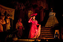 The former bride auction scene in Pirates of the Caribbean at Disneyland Pirates of the Caribbean Redhead 2012.jpg
