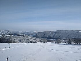 Vue aérienne de la station.