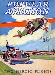 1928 issue of Popular Aviation, which became the largest aviation magazine with a circulation of 100,000. Popular Aviation June 1928.jpg