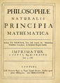 Page couverture d'une édition des Philosophiae naturalis principia mathematica, 1687.