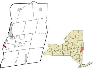 Location in Rensselaer County and the state of New York.