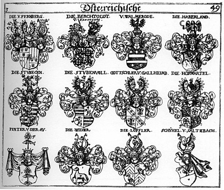 Erb Stubicků z Königsteinu v Siebmacherově Lexikonu rakouské šlechty z let 1701-1705