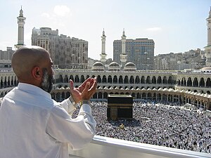 Supplicating Pilgrim at Masjid Al Haram. Mecca...