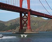 Surfen unter der Golden Gate Bridge