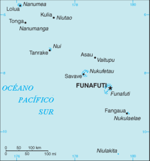 Localización do atol de Niulakita
