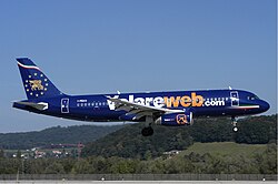 Ein Airbus A320-200 der Volare Airlines