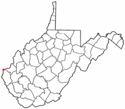 Location of Ceredo, West Virginia