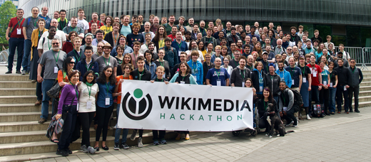Attendees at the Wikimedia Hackathon in Prague, 2019.