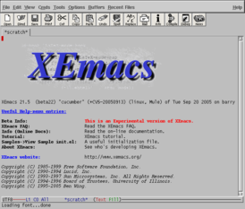 Скриншот программы XEmacs