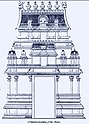 1834 sketch of elements in Hindu temple architecture, two storey gopura.jpg