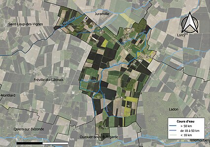 Carte orthophotographique de la commune en 2016.