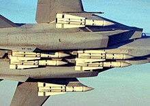 F-14B from the VF-211 Fighting Checkmates carrying six AIM-54 Phoenix missiles AIM-54 6 Pack.jpg