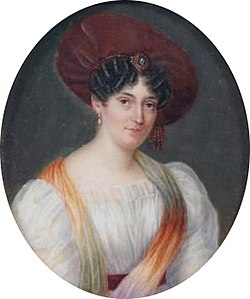 Sélima Dufour, Aglaé Ney, miniature sur ivoire, vers 1830-1835
