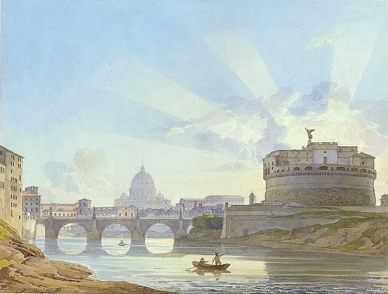 Карл Брюллов. Вид замка Святого Ангела в Риме, 1826