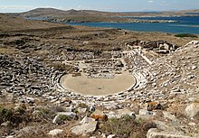 Greek theatre in Delos, ruins