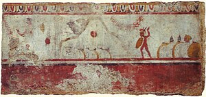 Древнеримская фреска, изображающая битву в Кавдинском ущелье