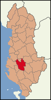 培拉特區在阿爾巴尼亞的位置