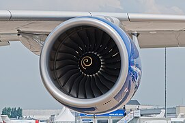 Rolls Royce Trent 970 շարժիչը British Airways-ի Airbus A380-ին թեւի վրայ