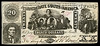 $20 (T20) Alexander H. Stephens, Industry between Commerce and beehive B. Duncan (Columbia, S.C.) (2,834,251 issued)