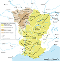 Second royaume de Bourgogne ou royaume d'Arles (933-1366) (en vert)