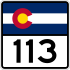 State Highway 113 marker