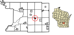 Location of Rio in Columbia County, Wisconsin.